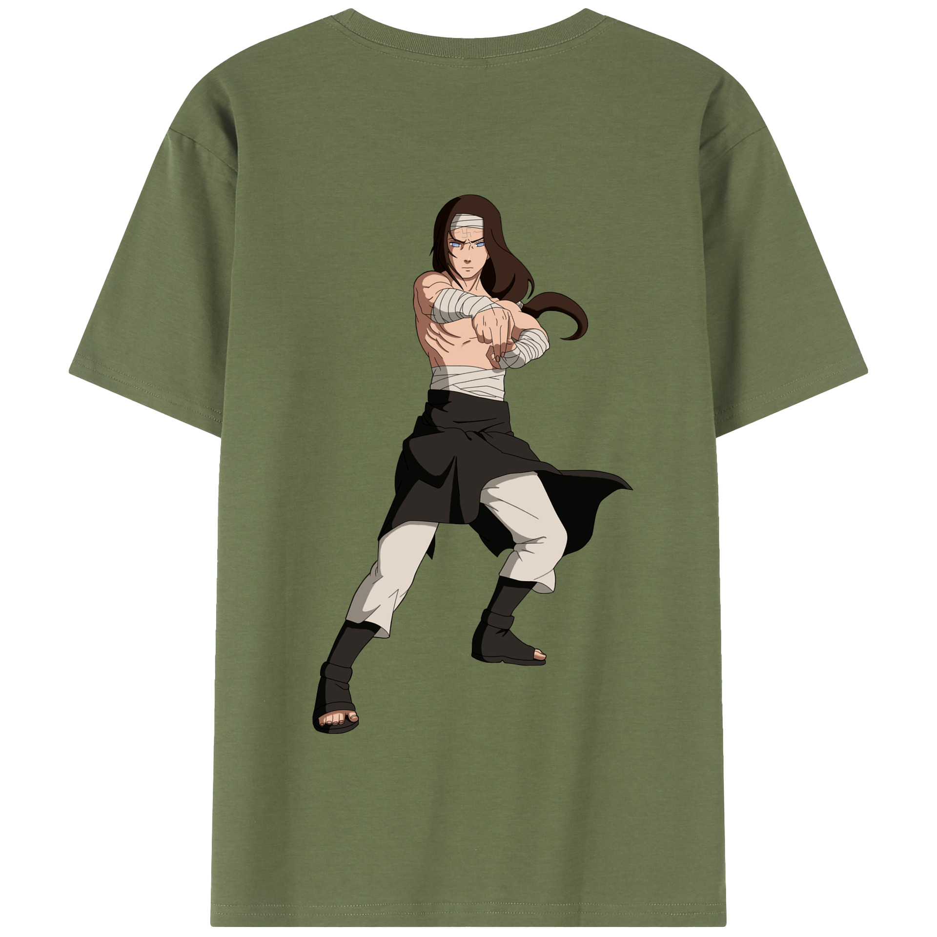 （画像用） NARUTO -ナルト- 日向ネジ Hyūga Neji 綿100％半袖Tシャツ（背面プリント）